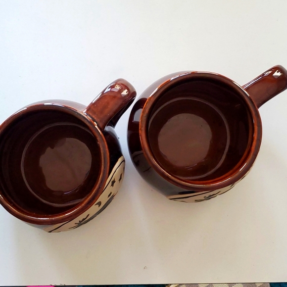 Cape Shore Moose Pottery Mugs Set of 2 in Brown - Picture 2 of 8